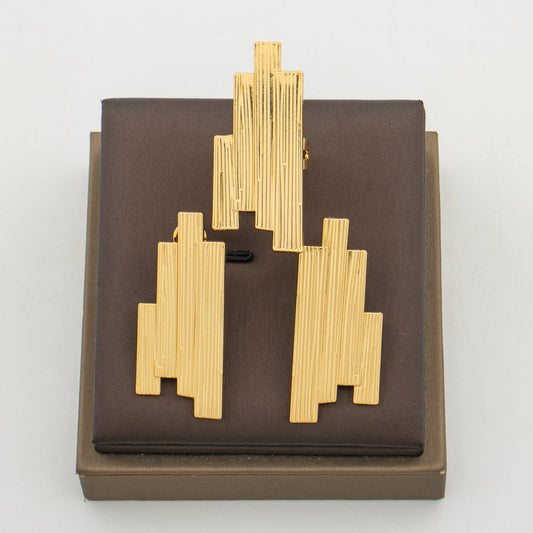 Irregular Earrings with Ring Jewelry Set for Party Ladies Elegant Hook Earrings and Finger Ring 2Pcs Set for Engagement Bridal