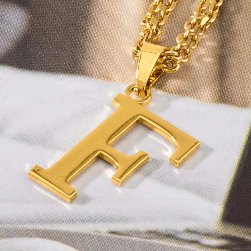 Initial Name Letter Custom Jewelry Personalized Pendant Necklace Handmade Detachable Cursive Nameplate Choker Women Men Couple