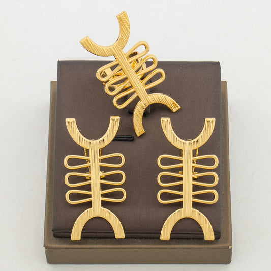 Earrings with Ring Jewelry Set for Party African Women Clip Earrings Cocktail Ring Set for Nigerian Daily Wear Ear Accessories