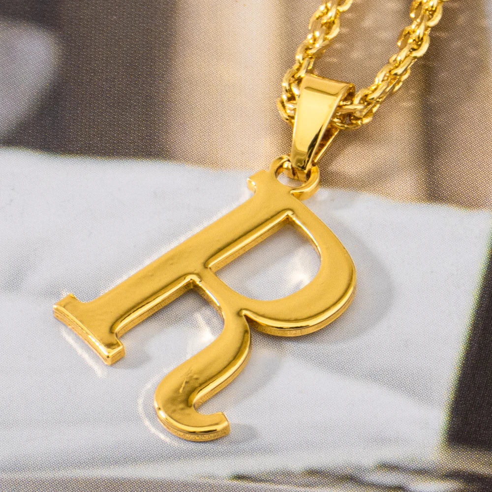 Initial Name Letter Custom Jewelry Personalized Pendant Necklace Handmade Detachable Cursive Nameplate Choker Women Men Couple