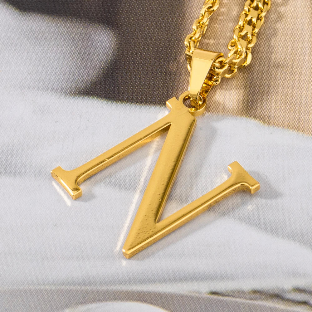 Initial Name Letter Custom Jewelry Personalized Pendant Necklace Handmade Detachable Cursive Nameplate Choker Women Men Couple