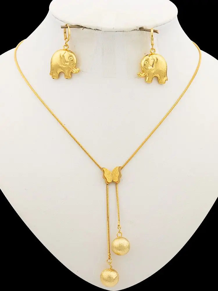 Cute Earrings Necklace Jewelry Set for Women Hook Earrings and Pendant Necklace Butterfly Sweet Jewelry Set Party Bridal Gifts