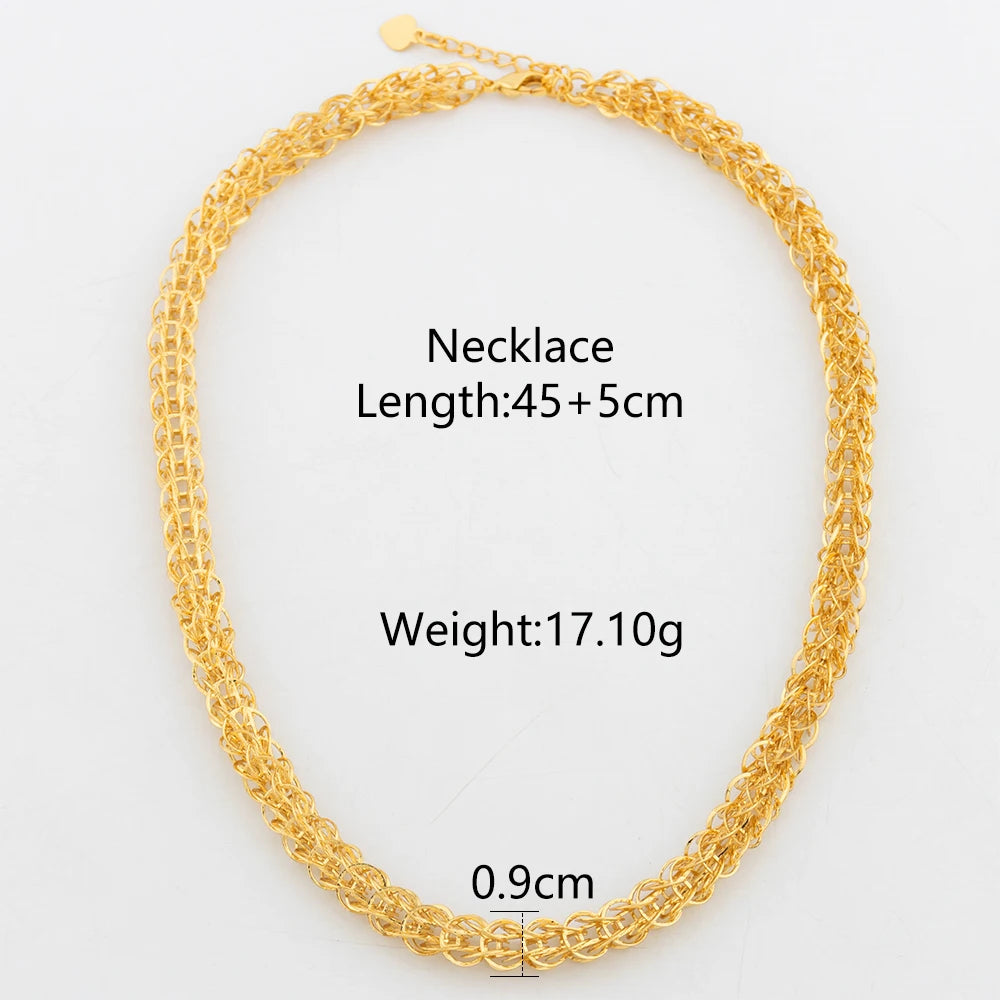 YM Twist Chains 40/60/80CM Copper Necklace 18k Gold Color Link Choker For Women Men Hip Hop Rock Charm Chain Party Jewelry Gifts
