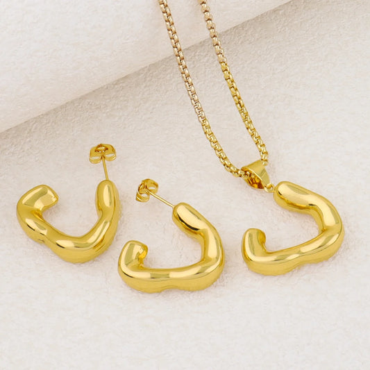 New Arrival Stainless Steel Indian Bridal Set Flower Necklace Earrings Women Wedding Party Hot Gift