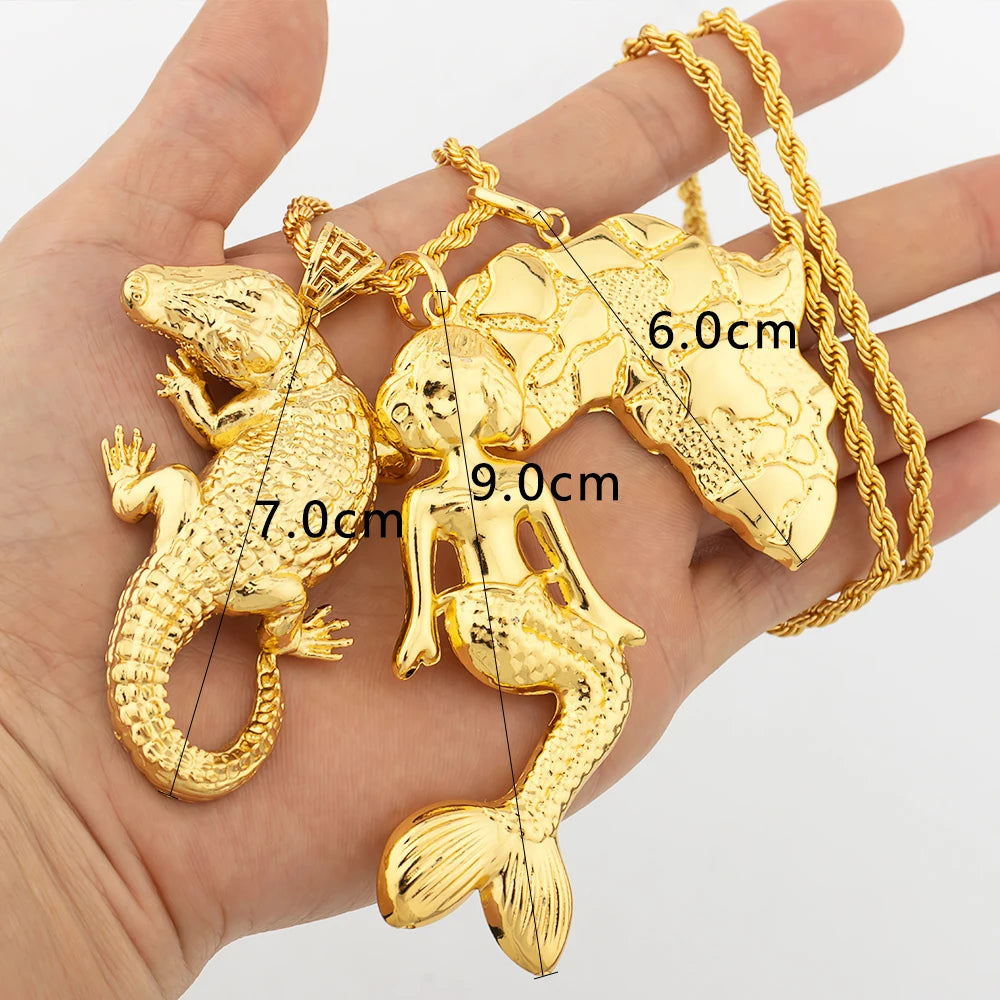 Dubai Gold Color Pendant  Hip Hop Personality style for Men Women Minimalist Jewelry Party Jewelry Birthday Gifts