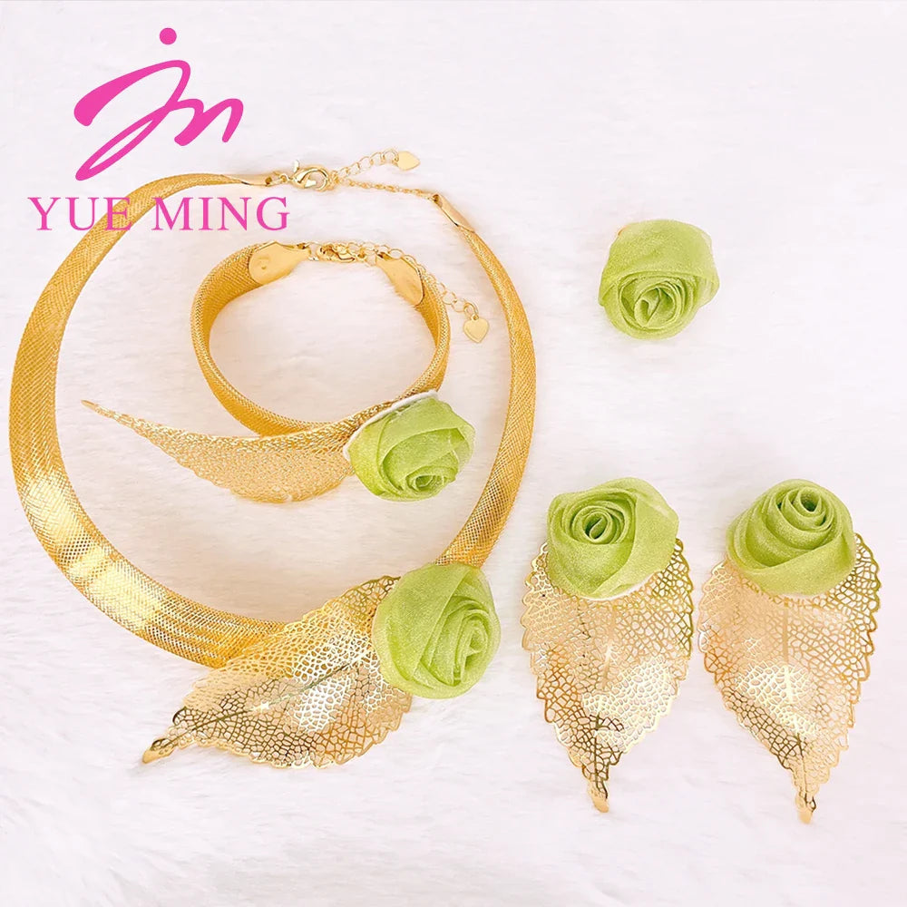 Conjunto de joyas de flores de moda Yueming