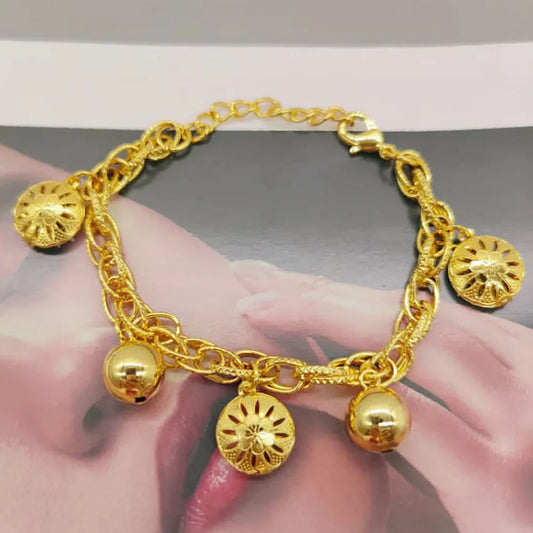 Simple Gold Color Bracelets Luxury Jewellery Women's High Quality Bracelet Non-fading Hand Jewelry Handmade Link Chain bts