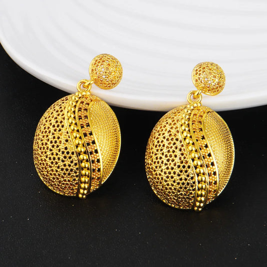 Sparkling Floral Bridal Set Gold Tone Necklace Earrings Women Indian Wedding Gift