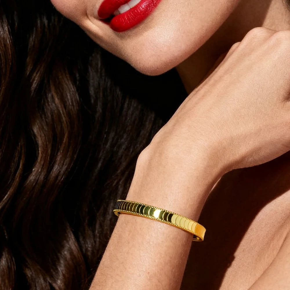 Stainless Steel Classic Snake Chain Bracelet 18k Gold Plated Wide Bracelet Bangle Fashion Jewelry Women Gifts Wholesale