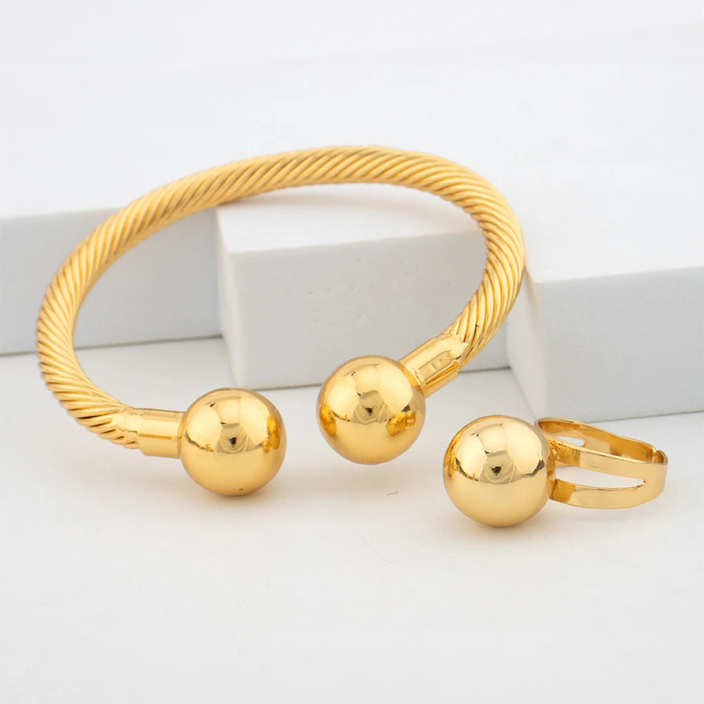 Elegant Golden Plated Necklace & Earring Set for Women – Party Wedding Fashion Jewelry Gift, Chic Accessories for Jewelry Lover