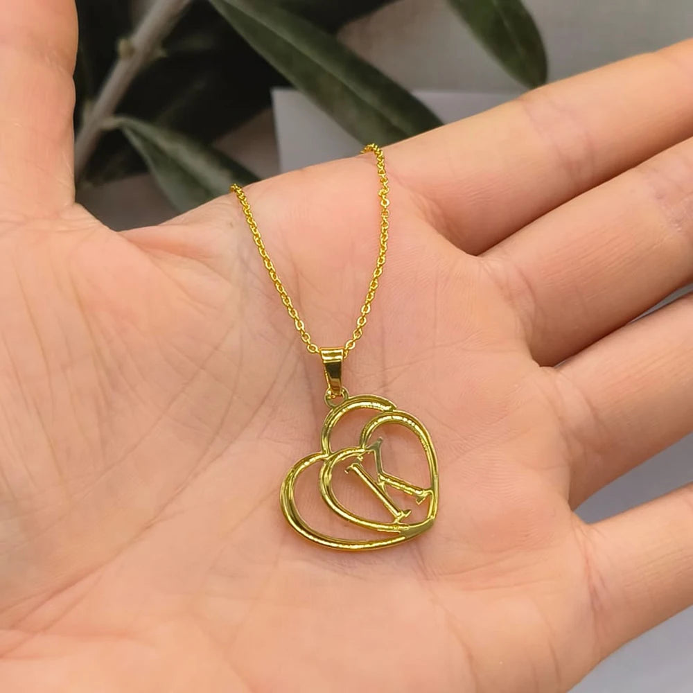Dainty Letter Necklaces Stainless Steel For Women Gold Color Minimalist love Necklace Femme Wedding Jewelry Gift