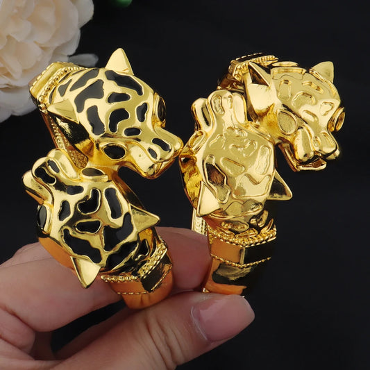 Gold Color Leopard Bangles Ring High Quality Fashion Animal Jewelry For Women Girl Party Jewelry Accessories Wholesale