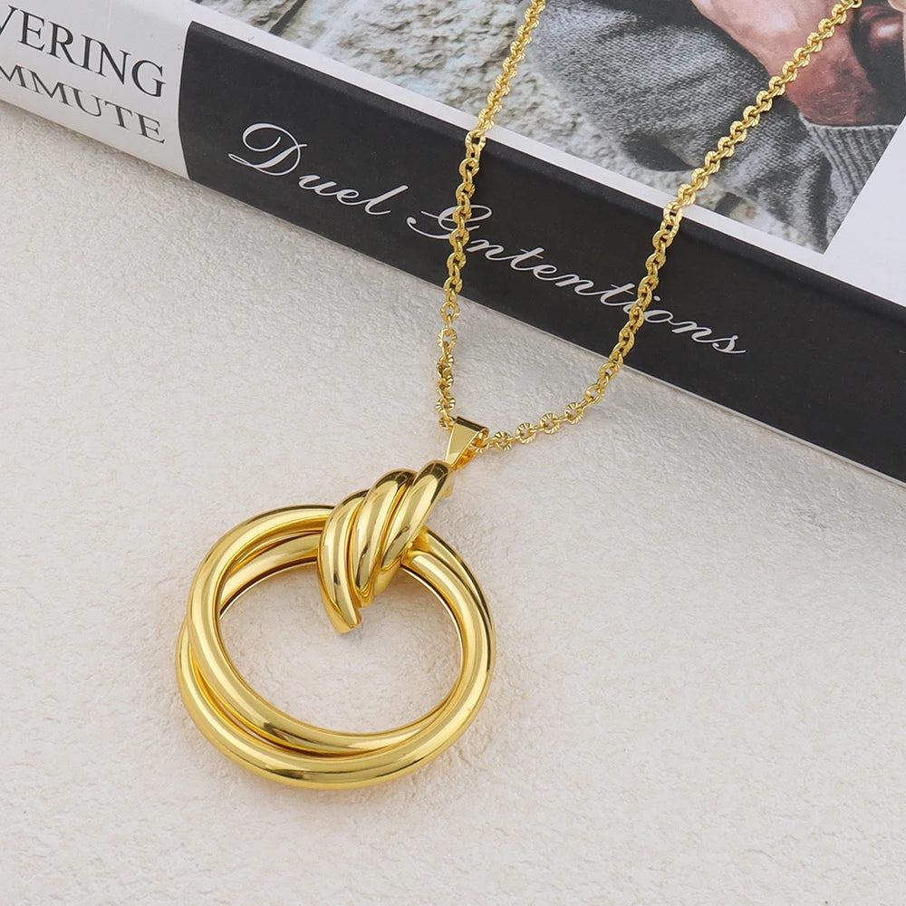316L Stainless Steel Irregular Lines Earrings Necklace 18K Gold Plated Geometric Jewelry For Women Men Vintage Punk Jewelry