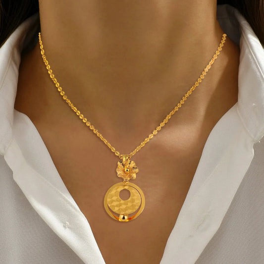 Retro Waterproof Stainless Steel Pendant Necklace Gold Color Thick Chain Ancient Egypt Amulet Family & Friend Jewelry Gift