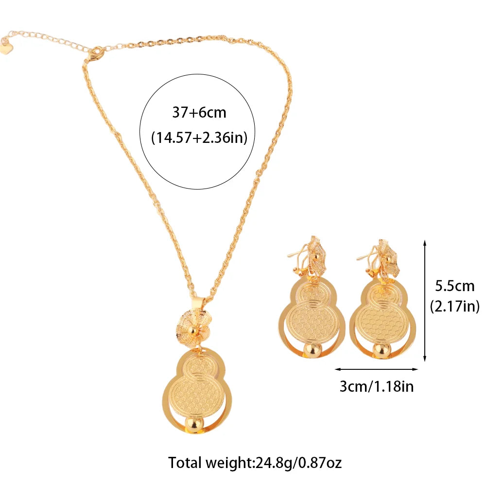 Fashion Gold Color Stainless Steel Necklace Lucky gourd Pendant  for Women Waterproof Choker Jewelry Trendy Gifts