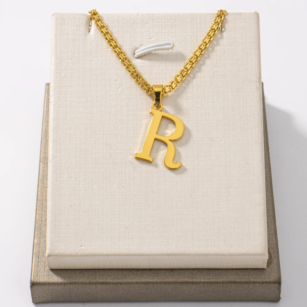 Initial Name Letter Custom Jewelry Personalized Pendant Necklace Handmade Detachable Cursive Nameplate Choker Women Men Couple