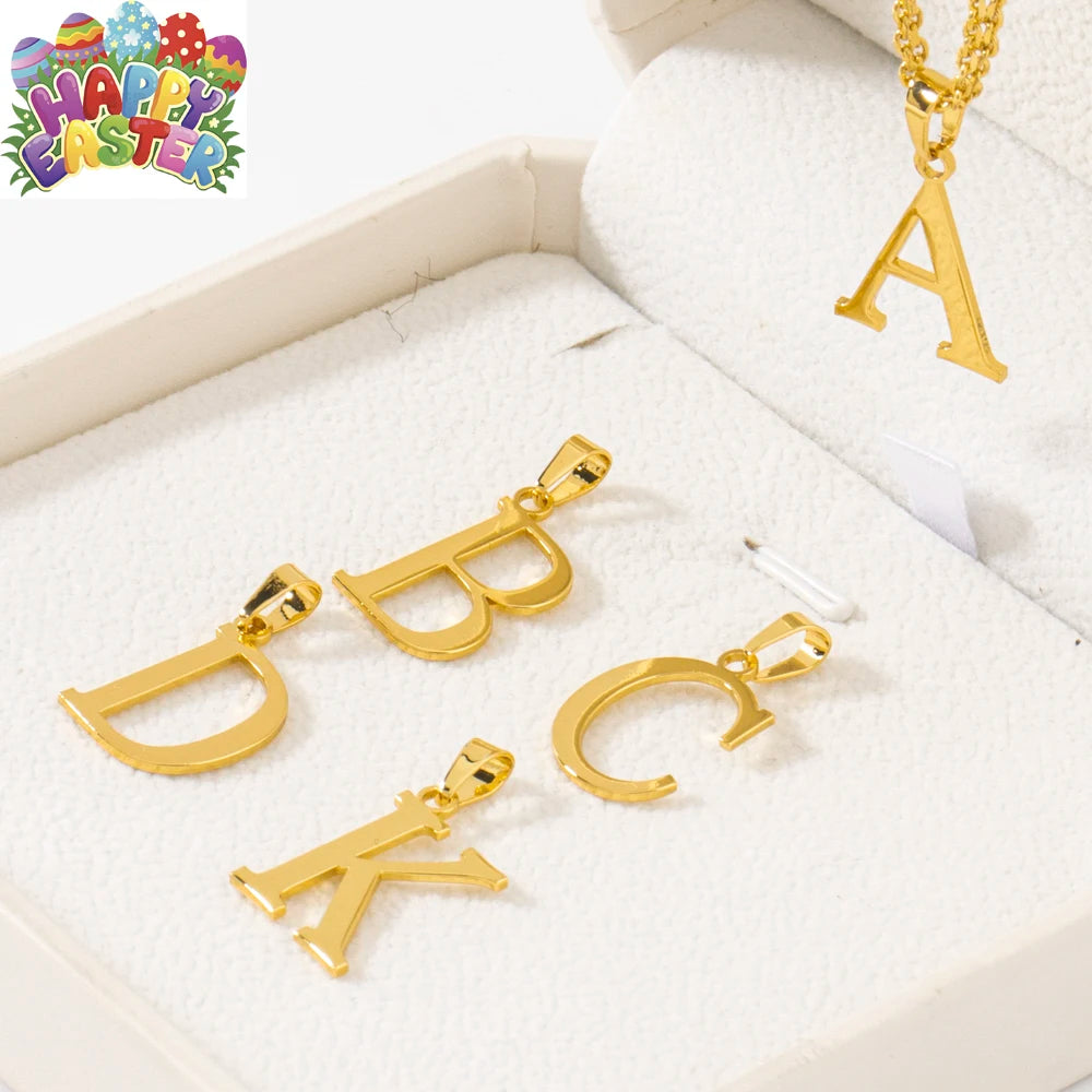 Letters Stainless Steel Cut Alphabet Pendant for DIY Woman Necklace Ladies Jewelry Accessories Wholesale Dropshipping