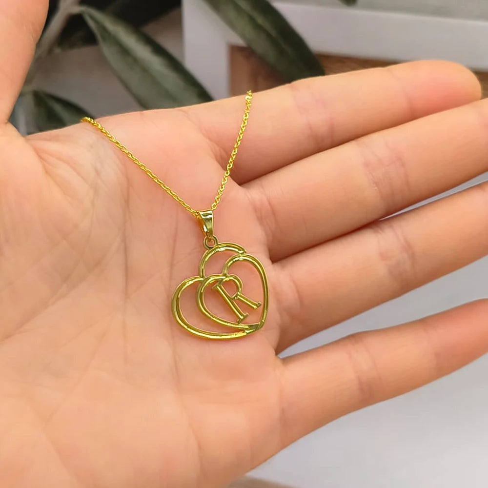 Dainty Letter Necklaces Stainless Steel For Women Gold Color Minimalist love Necklace Femme Wedding Jewelry Gift