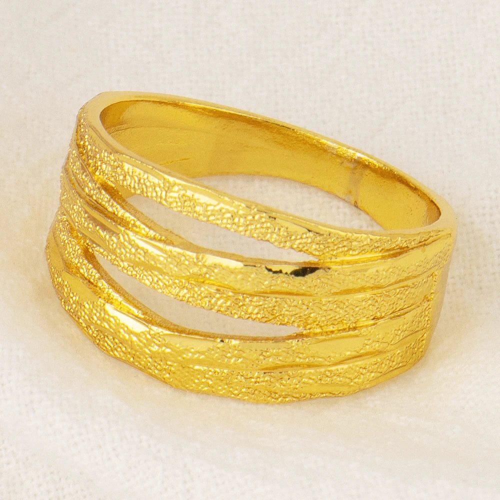 YM Copper Women Bangle Rings Gold Plated Dubai America Geometric Aesthetic Jewelry Set For Fashion Party Jewelry Gifts Wholesale