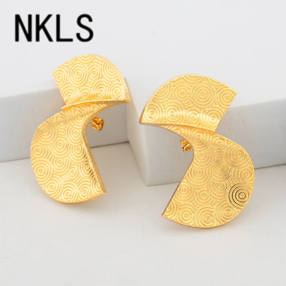 Dubai African Clip Earrings Cuff Bangle & Ring Set, Luxury Jewelry for Women, Wedding Party Gift, Elegant Jewelry Women