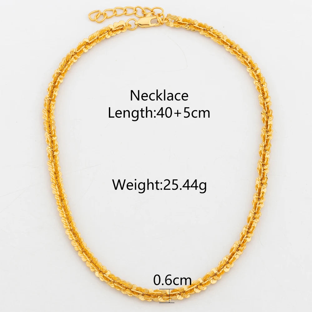 YM Twist Chains 40/60/80CM Copper Necklace 18k Gold Color Link Choker For Women Men Hip Hop Rock Charm Chain Party Jewelry Gifts
