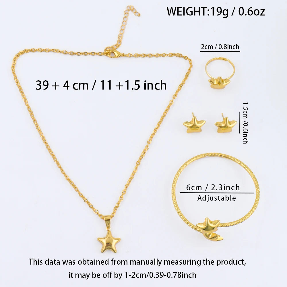 Europe AmericaTiny Jewelry Sets For Women Wedding Party Stainless Steel Pendant Necklaces Earrings Bangle Ring Jewelry Gifts