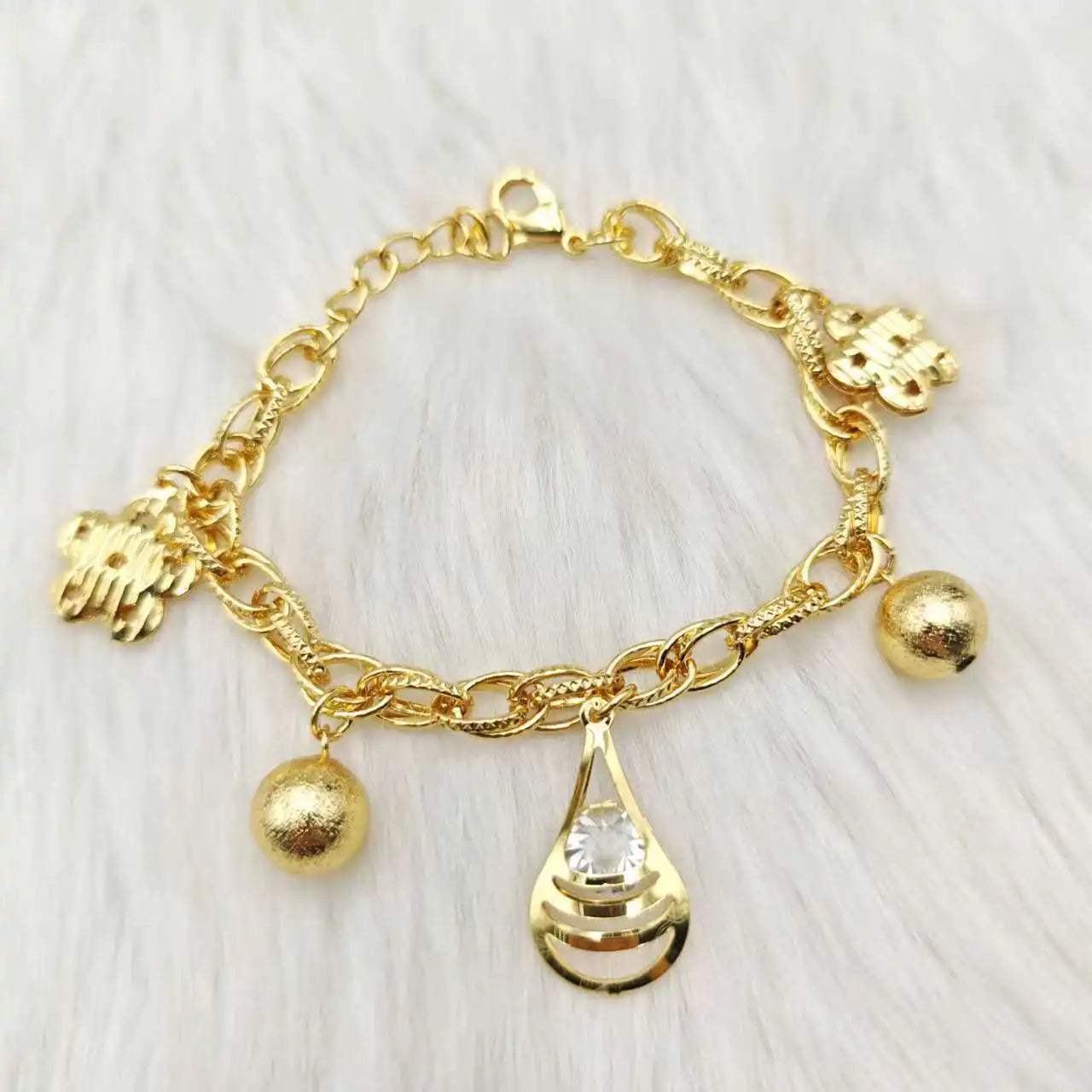 Dubai Hollow Flower-Leaf Pendant Chain Bracelet, Stainless Steel Africa Wedding Gift, Trendy Accessories for Jewelry