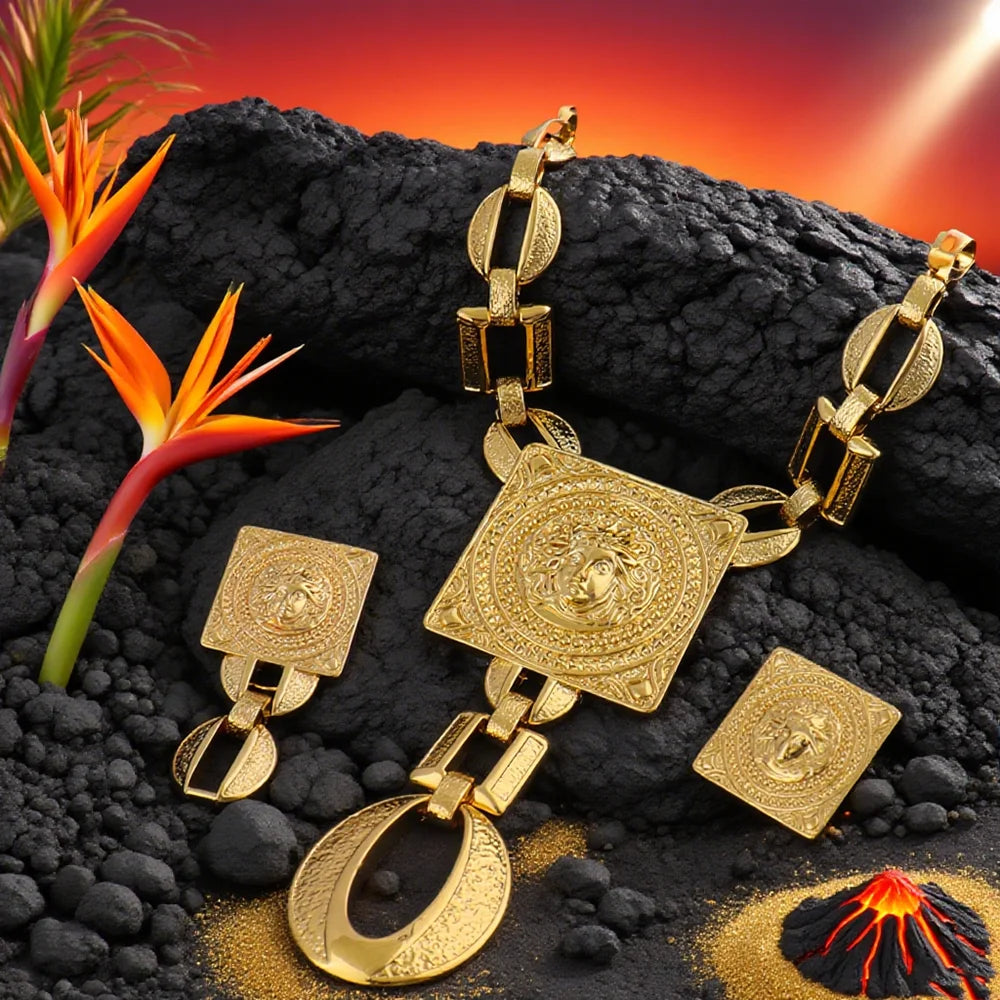 Hot Sale Fashion Ladies Jewelry Set for Women Simple Fashion Jewelry Accessories Face Design Large Square Ring Luxury Gift