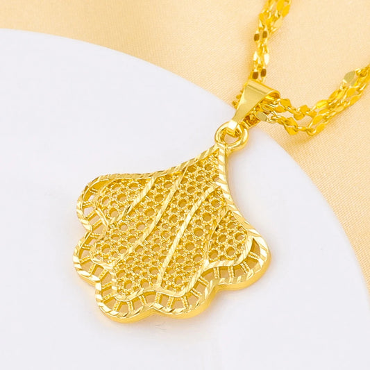 Dubai 24K Gold Color Jewelry Set For Women Necklace Pendant Earrings Rings Wedding Nigeria France Jewelry Set Party Gifts