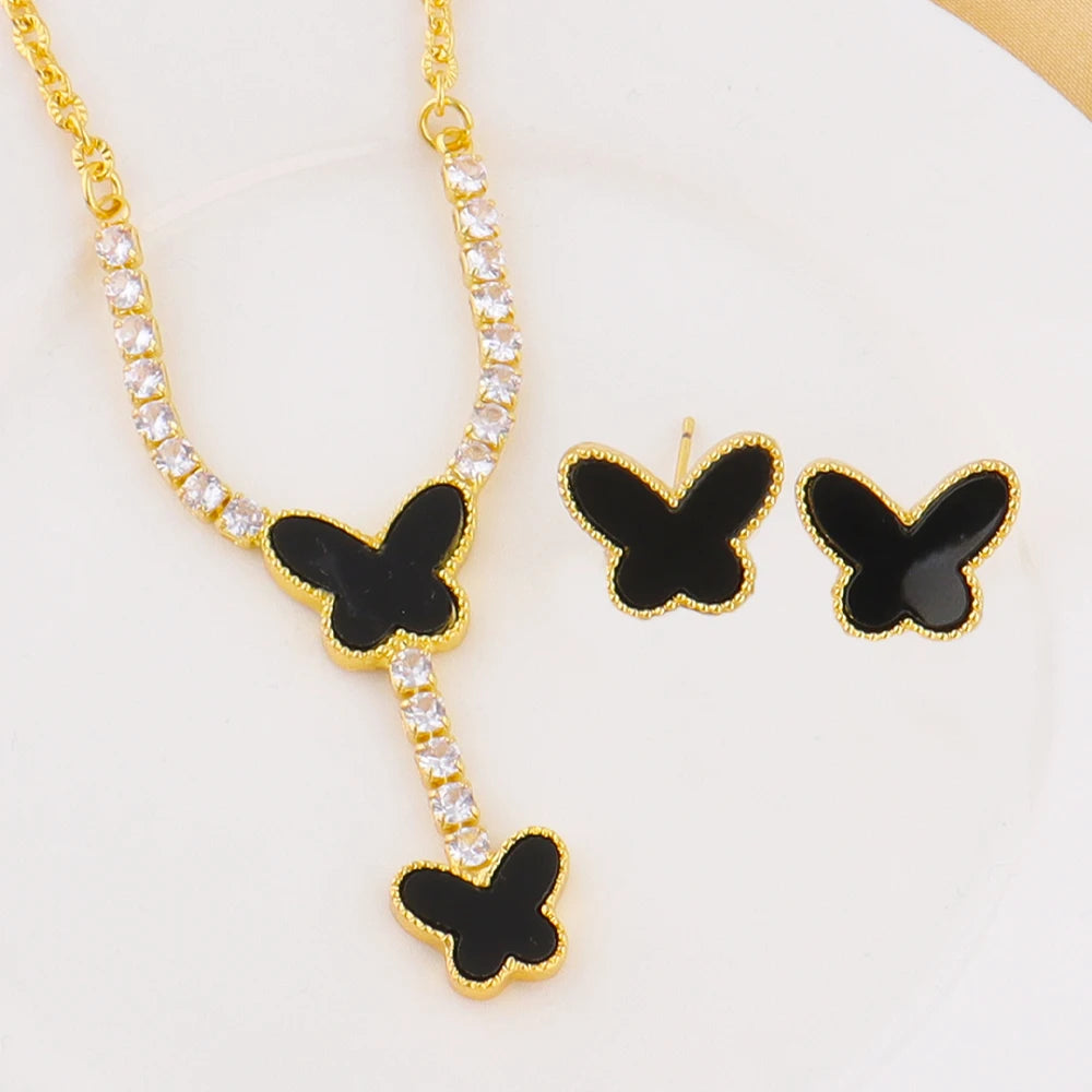 Heart Necklace Chain Jewellery Butterfly Necklace For Women New Girls Choker Clavicle Chain Trendy Charm Party Jewelry Gifts