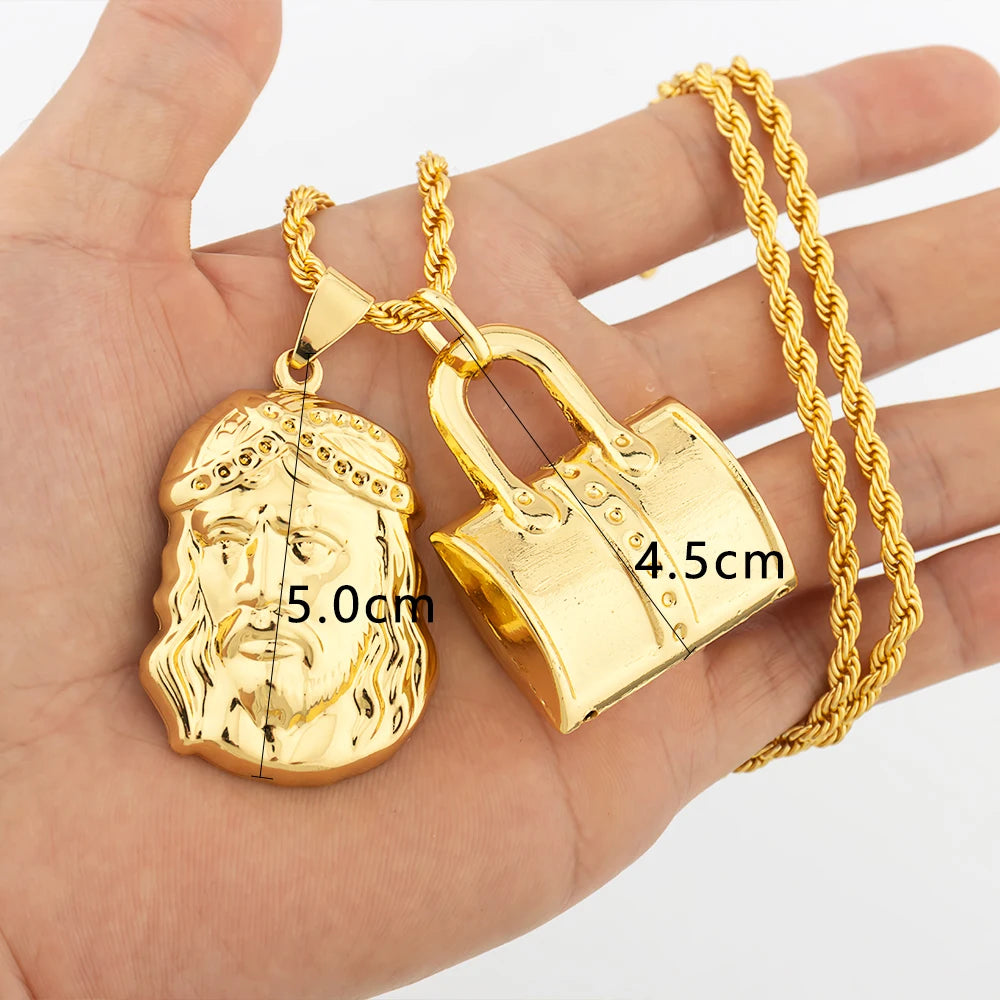 Dubai Gold Color Pendant  Hip Hop Personality style for Men Women Minimalist Jewelry Party Jewelry Birthday Gifts