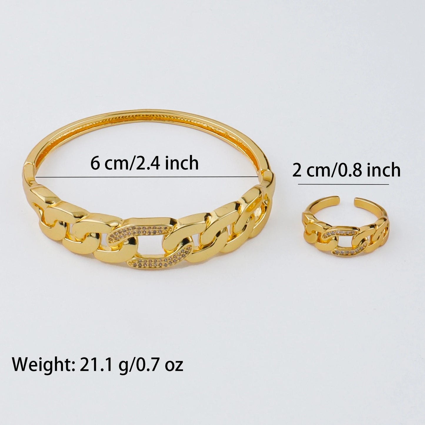 Plated Stainless Steel Eye Zircon Buckle Bracelet for Women Minimal Ins Jewelry Gift Earrings Set
