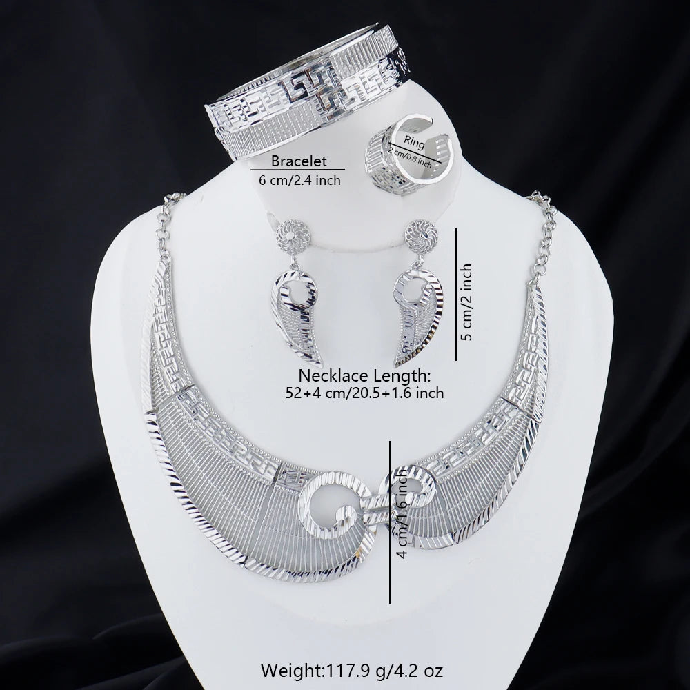 france luxury accessorie 24k gold plated earrings necklaces bracelets ring east jewelry sets dubai jewelry Exquisite gifts