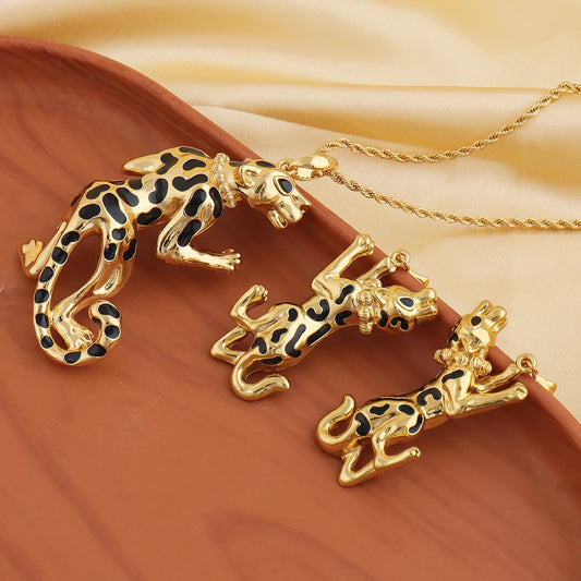 Gold Color Leopard Pendants For Women Girl Casual Sexy Chic Trendy Delicate DIY Party Jewelry Christmas Gifts