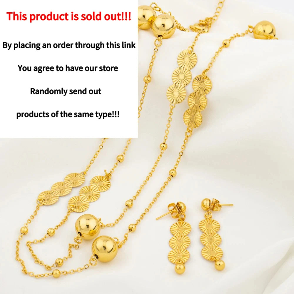 Gold Plated Long Chain for Women Fashion Necklace Copper Round Bead Geometry Pendant Party Wedding Waist Chain Jewelry Accessory