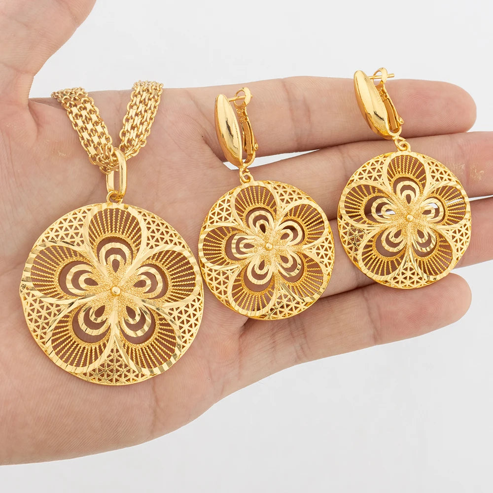 Yueming Copper Flower Jewelry Distinctive Set