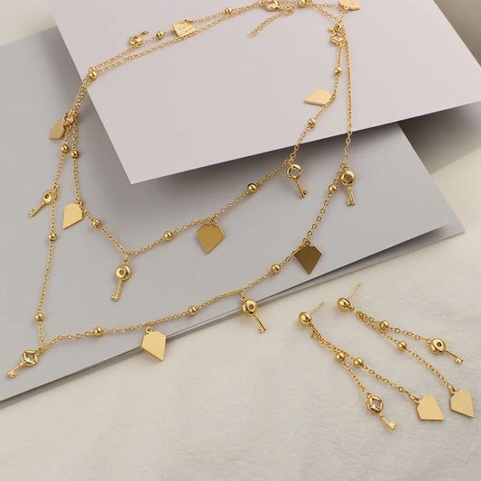 Bohemian Necklace Stainless Steel Waterproof Necklace for Women Inoxidable Gold Color Charm Chic Jewelry Beach Vacation Gift