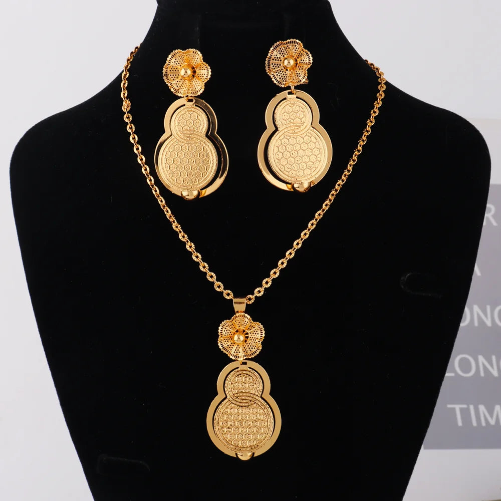 Fashion Gold Color Stainless Steel Necklace Lucky gourd Pendant  for Women Waterproof Choker Jewelry Trendy Gifts