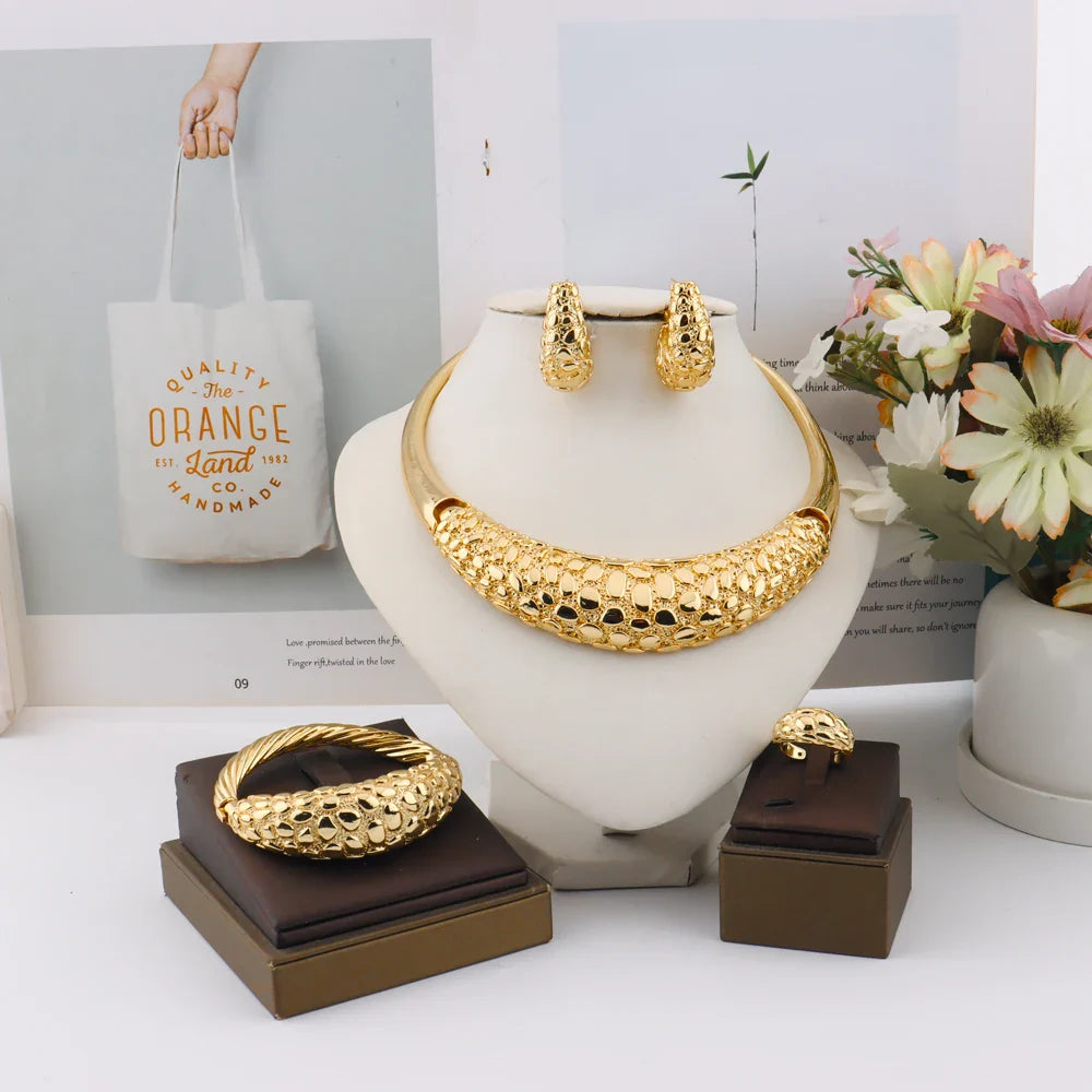 Yueming necklace earrings ring african noble luxury adjustable for casual