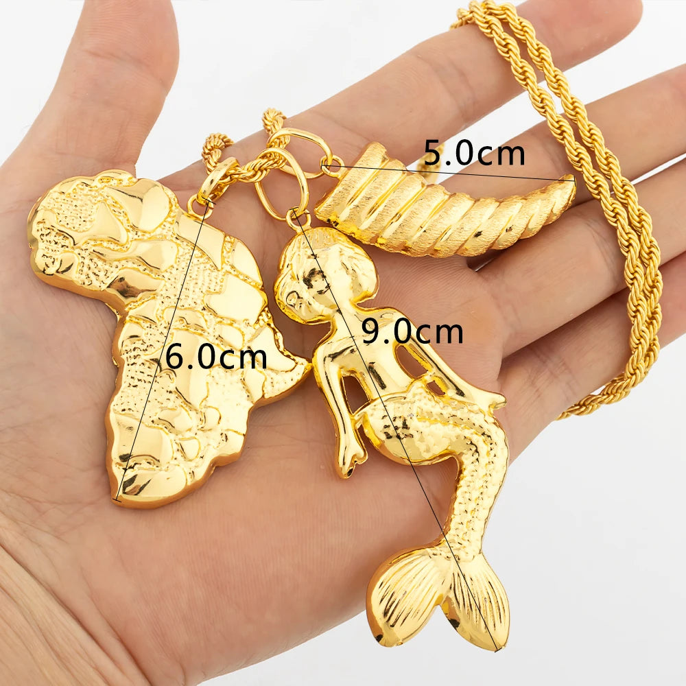 Dubai Gold Color Pendant  Hip Hop Personality style for Men Women Minimalist Jewelry Party Jewelry Birthday Gifts