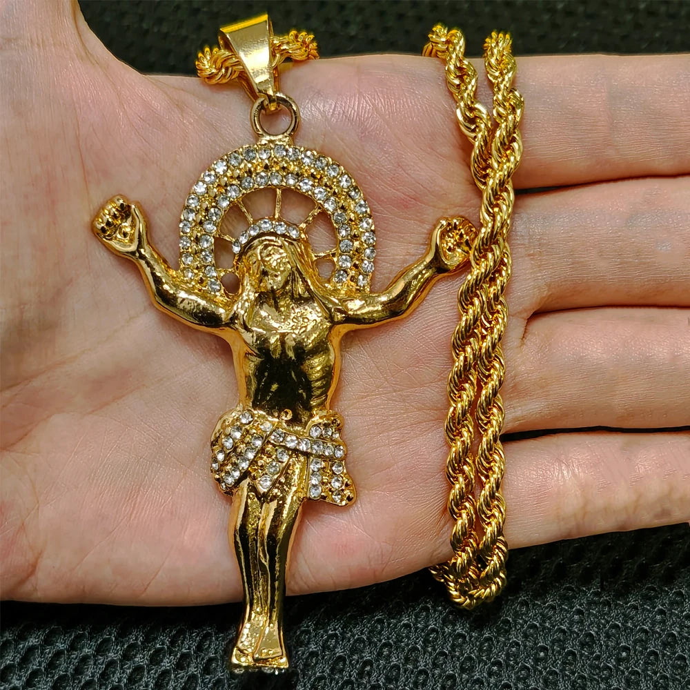 America Classics Pendant Necklace For Women Men Dubai Zircon Heavenly Father Pendants Jewelry Gift For Prayer Party Graduate