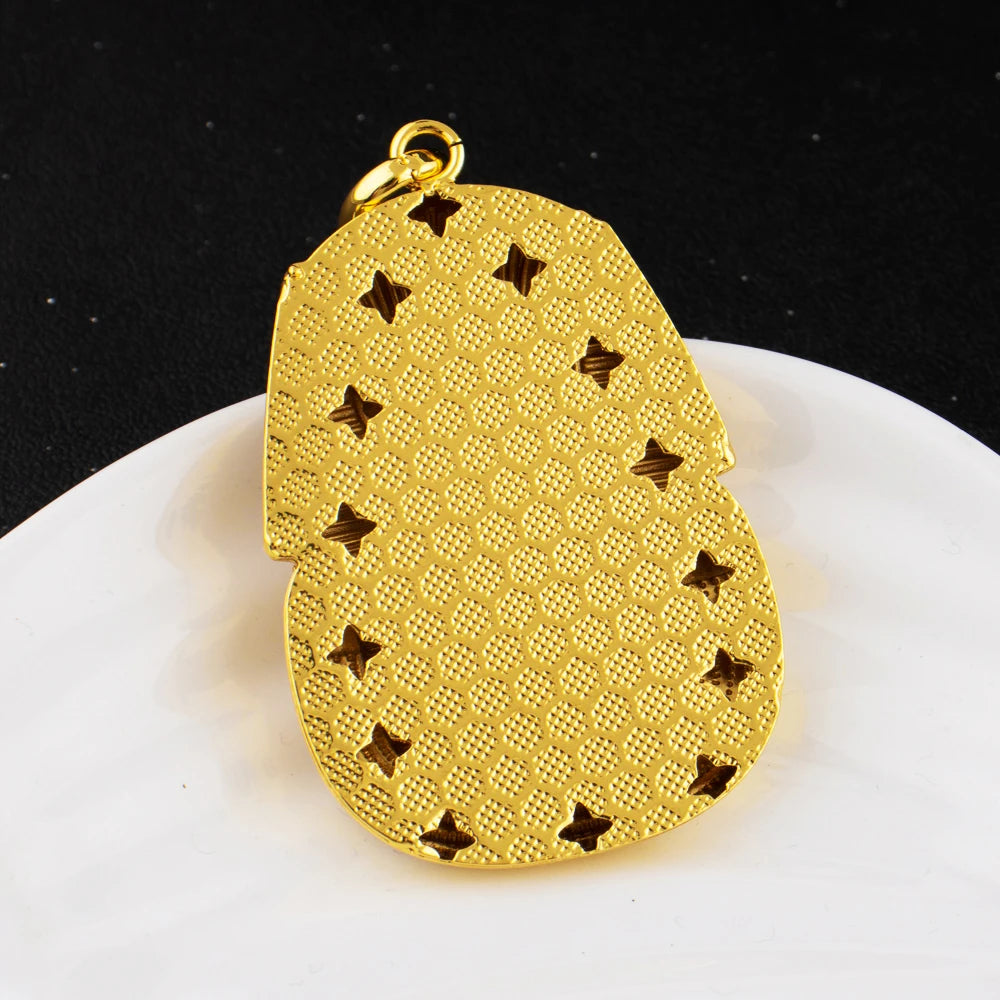 Nigeria Gold Plated Pendants for Necklace Women Men Fashion Gold Color Egypt Pharaoh's portrait Pendant Jewelry Making for Party