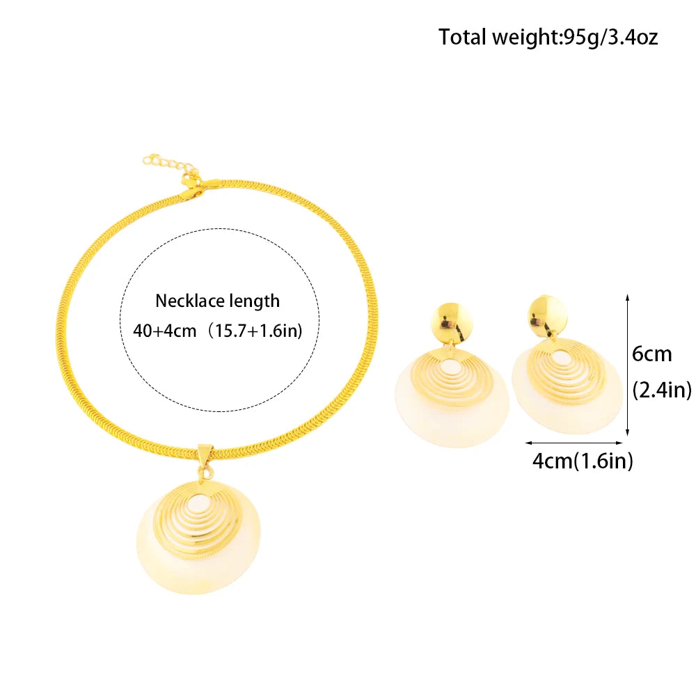 Dubai Jewelry Set For Women Gold Color Nigeria Luxury Necklace Earring Set Jewelry For Wedding Party Graduation Gift Trending