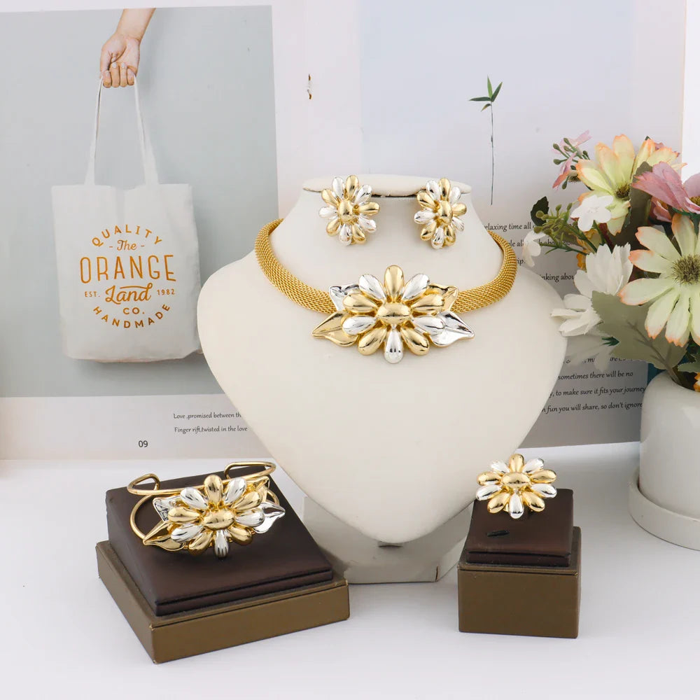 Yueming necklace earrings bangle african luxury flower african unique for daily