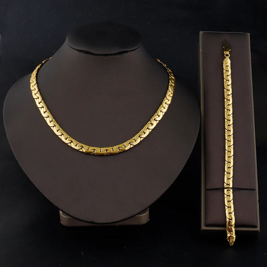 Vintage Stainless Steel Simple Chain Metal Bracelet Necklace for Men Women Punk Hip Hop Chain Jewelry Friends Party Gift