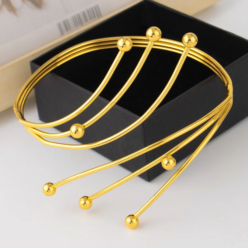 Ethiopia Gold Color Spiral Upper Arm Bangle Arab Women Costume Accessory New Senior Armlet Jewelry Gift For Party Easter Wedding