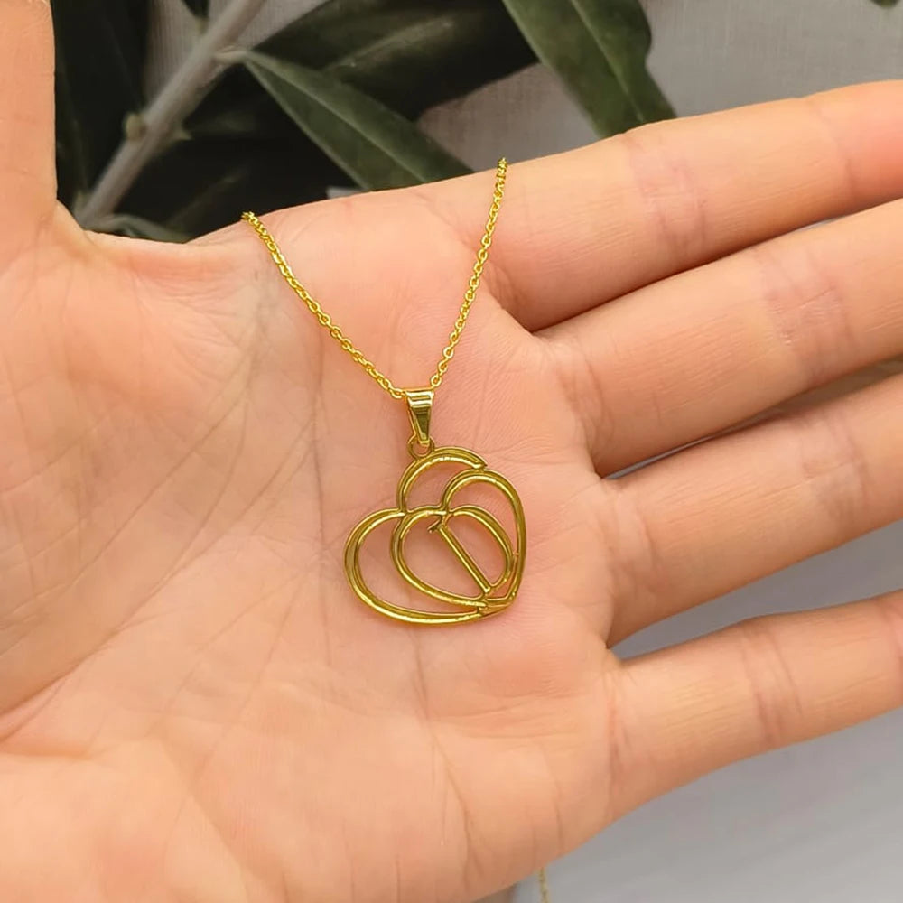Dainty Letter Necklaces Stainless Steel For Women Gold Color Minimalist love Necklace Femme Wedding Jewelry Gift
