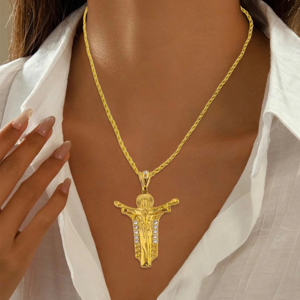 America Classics Pendant Necklace For Women Men Dubai Zircon Heavenly Father Pendants Jewelry Gift For Prayer Party Graduate