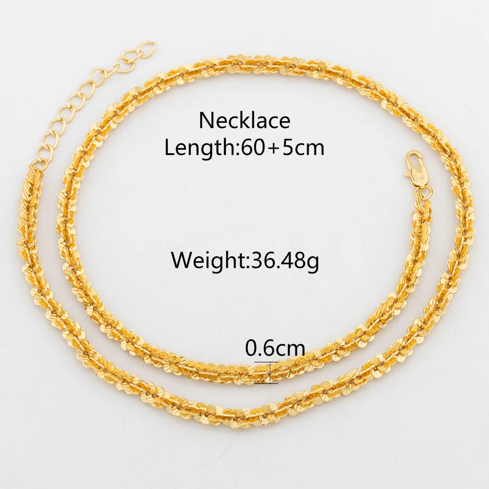 YM Twist Chains 40/60/80CM Copper Necklace 18k Gold Color Link Choker For Women Men Hip Hop Rock Charm Chain Party Jewelry Gifts
