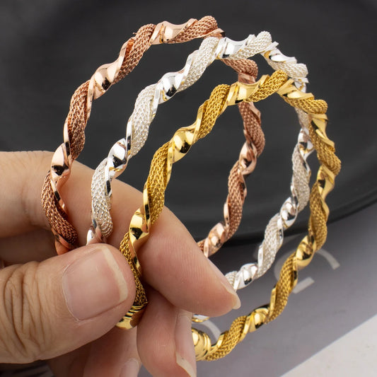 Trendy Coppr Open Bangles Charms Line Bracelet For Europe and America Women Fashion  Adjustment Size Jewelry For Party Wedding